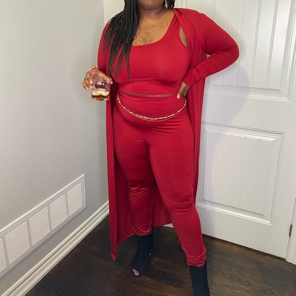 Red 3pc leggings set - Picture 2 of 5